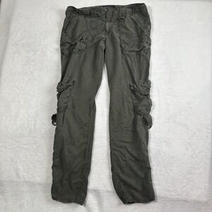 Y2K Sanctuary Clothing Green Cargo Tencel Baggy Pants Women's‎ Size 30 Waist 32"